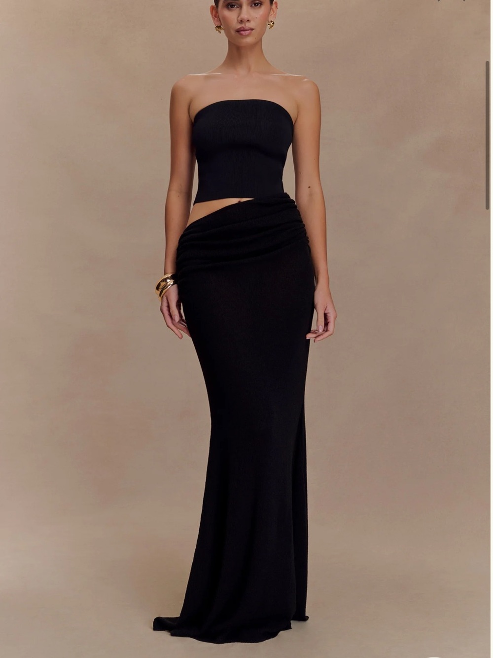 Meshki JASIEL Strapless Knit Maxi Dress - Black